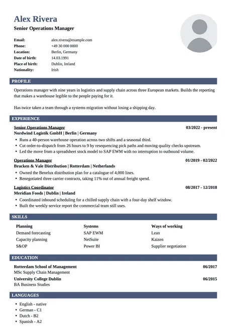 Colour block CV design